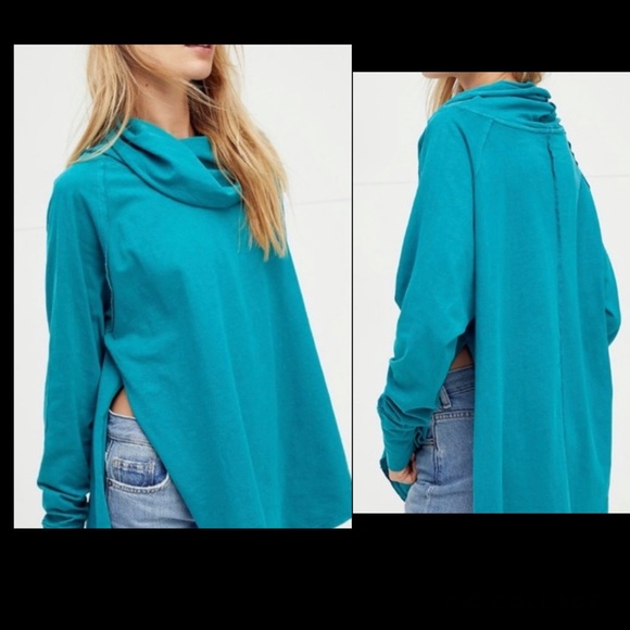 NWT! Free People Cowl Neck Sweater Tee - Picture 9 of 9